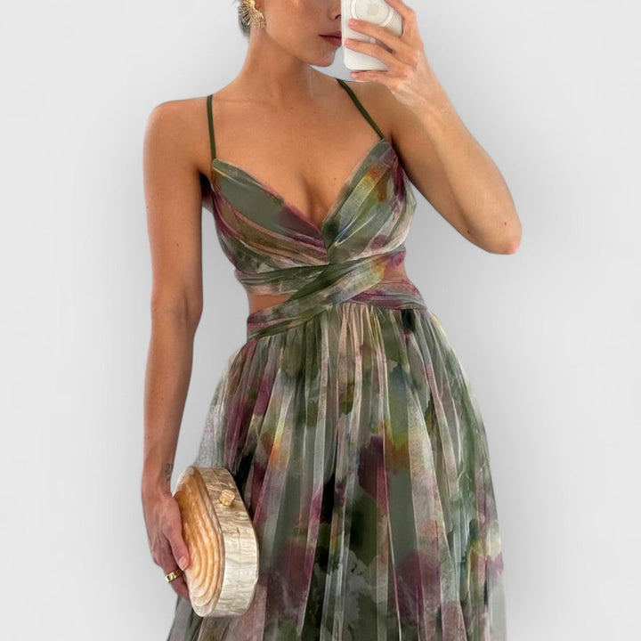 Vilma | Maxi abito con stampa floreale