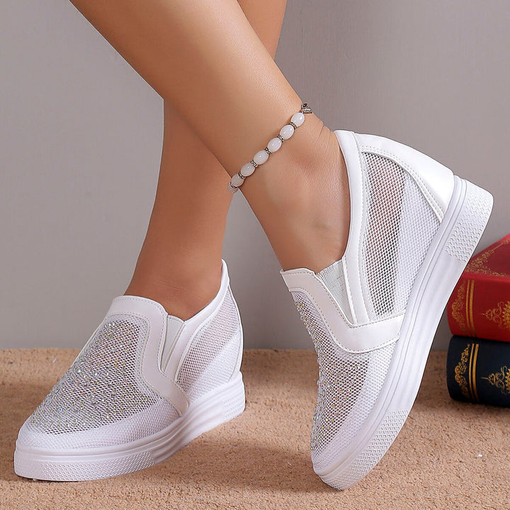 Eliana | Scarpe da ginnastica da donna con cristalli bianchi