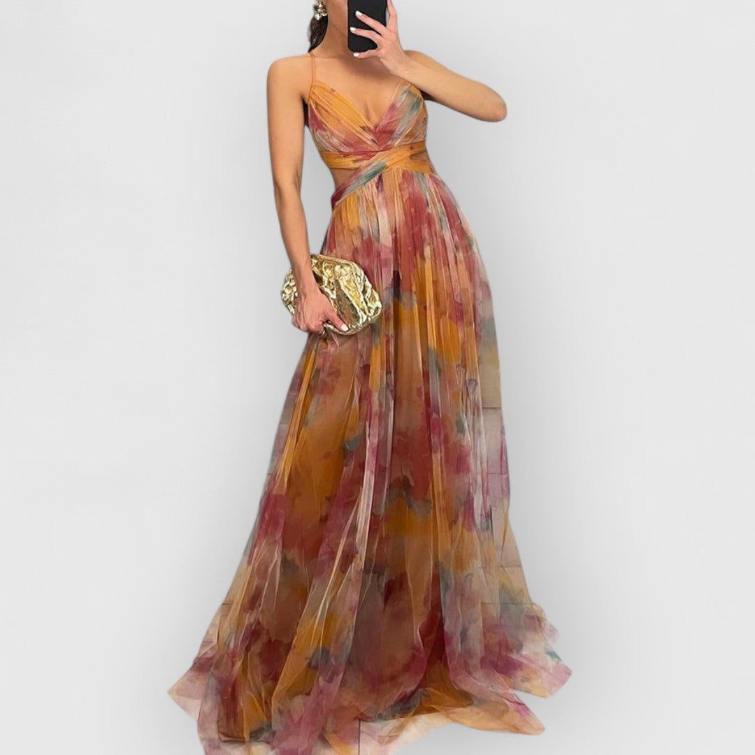 Vilma | Maxi abito con stampa floreale