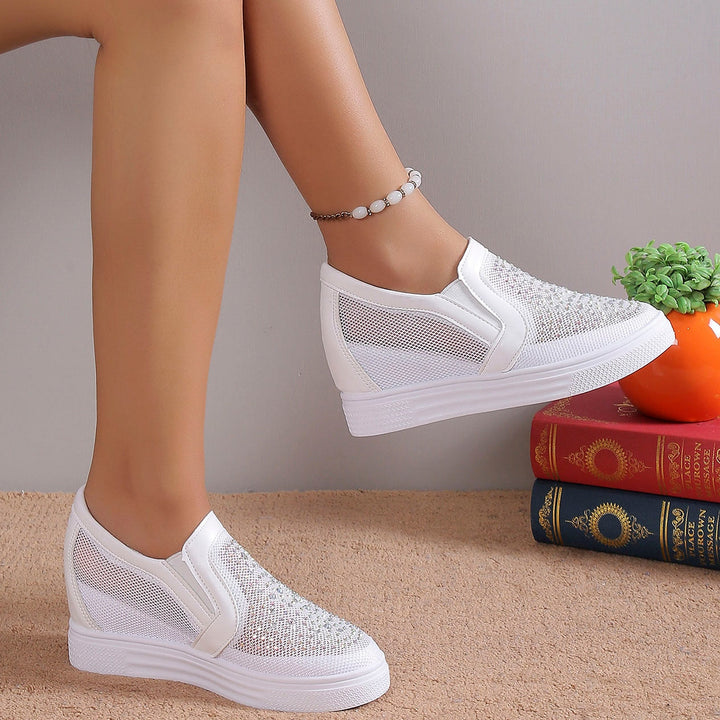 Eliana | Scarpe da ginnastica da donna con cristalli bianchi