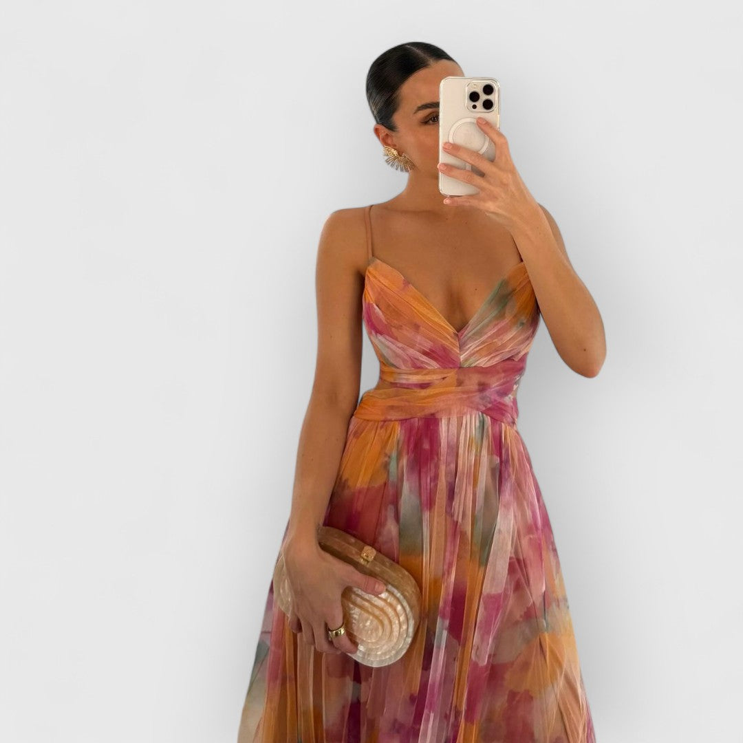 Vilma | Maxi abito con stampa floreale