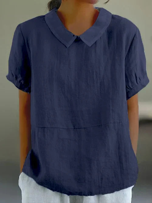ADELE | BLUSA A MANICHE CORTE ARTIGIANALE