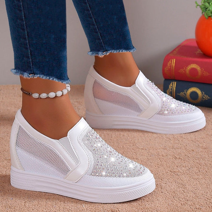 Eliana | Scarpe da ginnastica da donna con cristalli bianchi