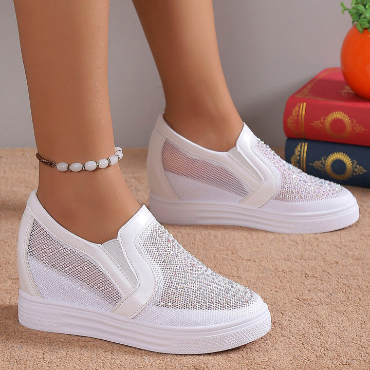 Eliana | Scarpe da ginnastica da donna con cristalli bianchi