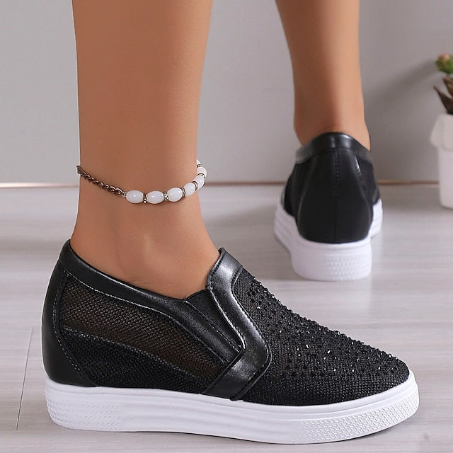 Eliana | Scarpe da ginnastica da donna con cristalli bianchi