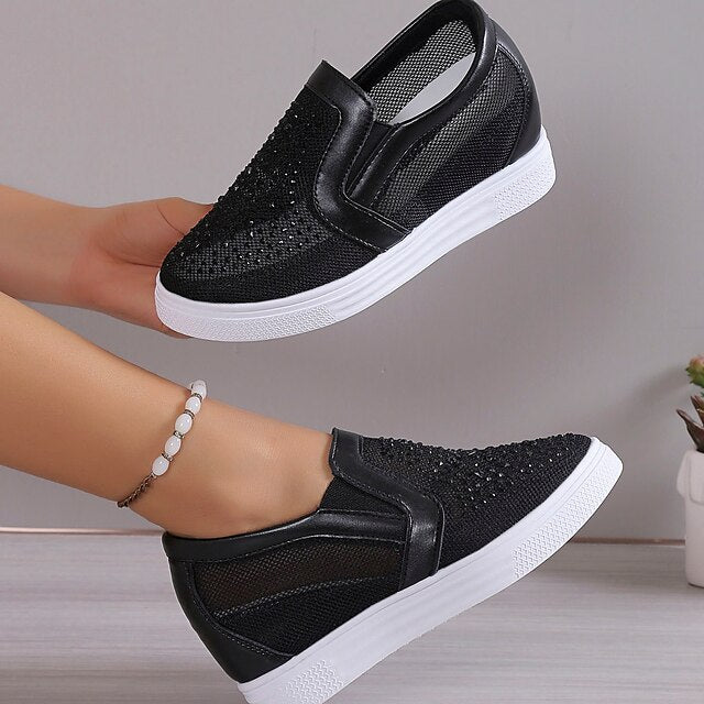 Eliana | Scarpe da ginnastica da donna con cristalli bianchi