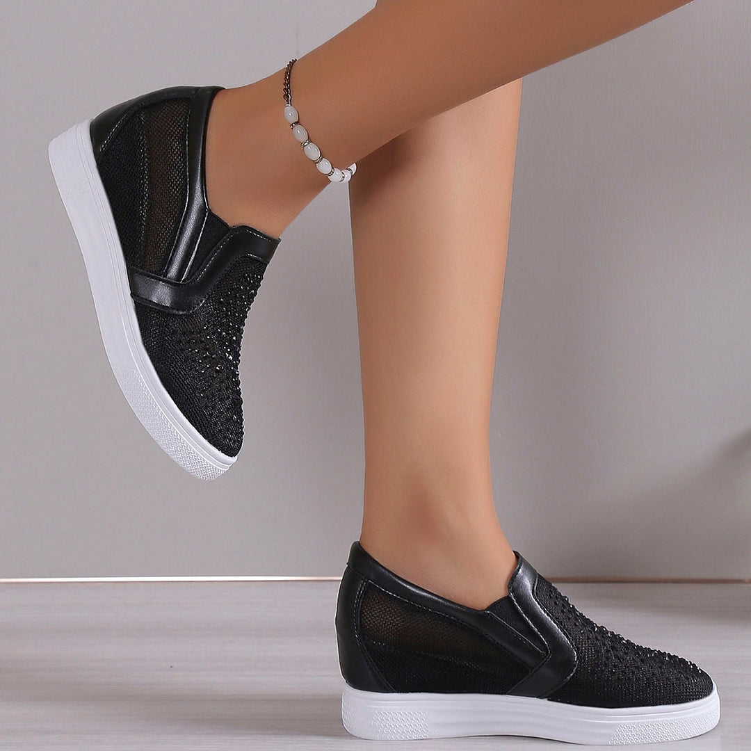 Eliana | Scarpe da ginnastica da donna con cristalli bianchi