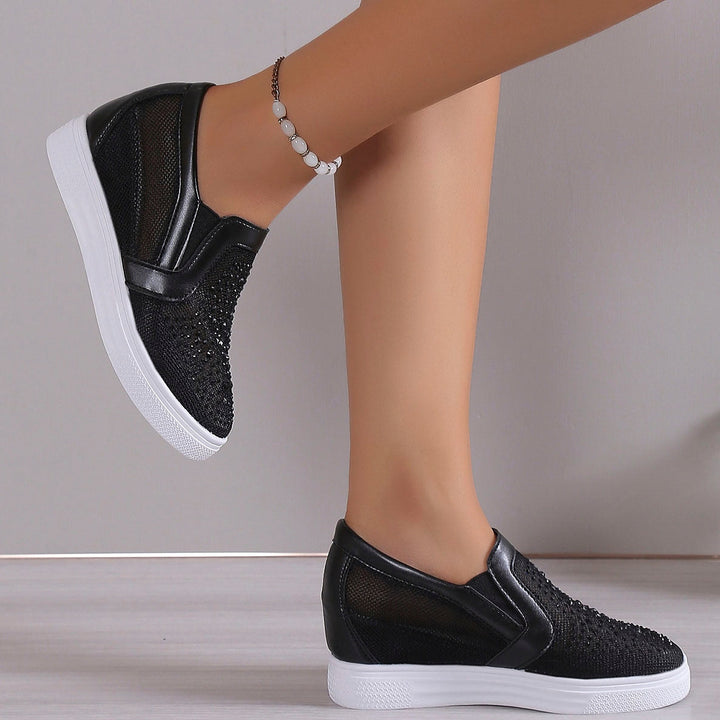Eliana | Scarpe da ginnastica da donna con cristalli bianchi