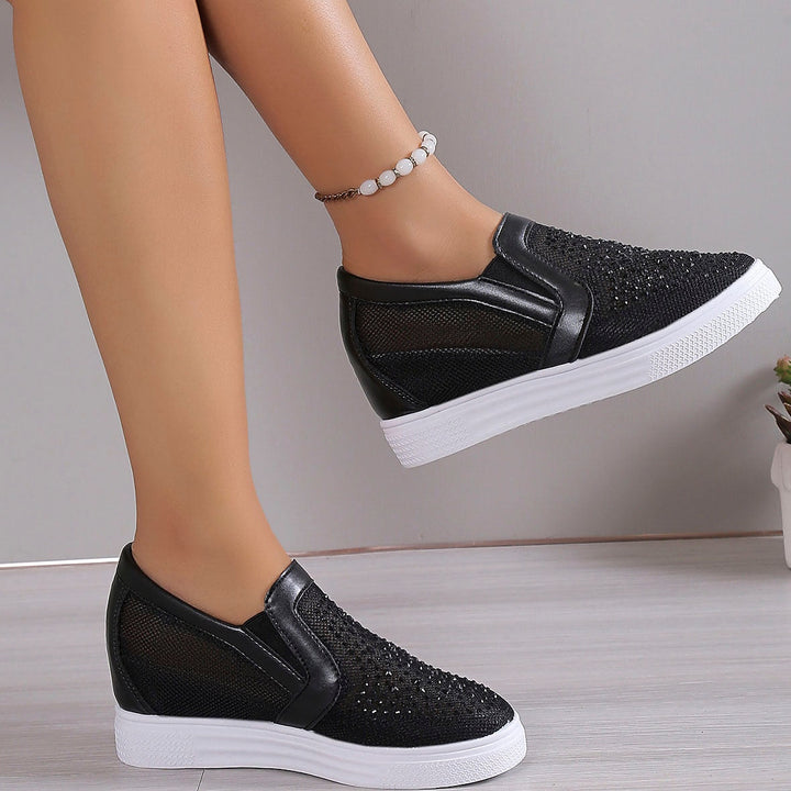 Eliana | Scarpe da ginnastica da donna con cristalli bianchi
