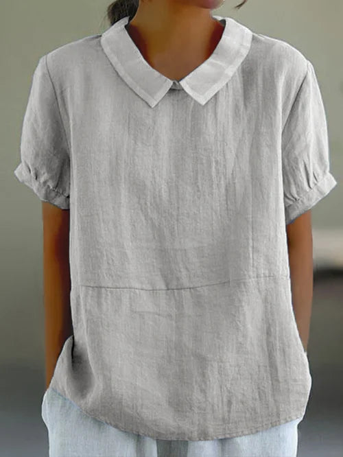 ADELE | BLUSA A MANICHE CORTE ARTIGIANALE