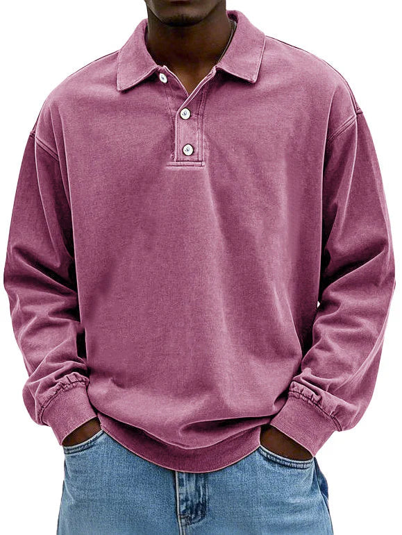 MASSIMO | MAGLIA POLO A MANICHE LUNGHE IN STILE VINTAGE